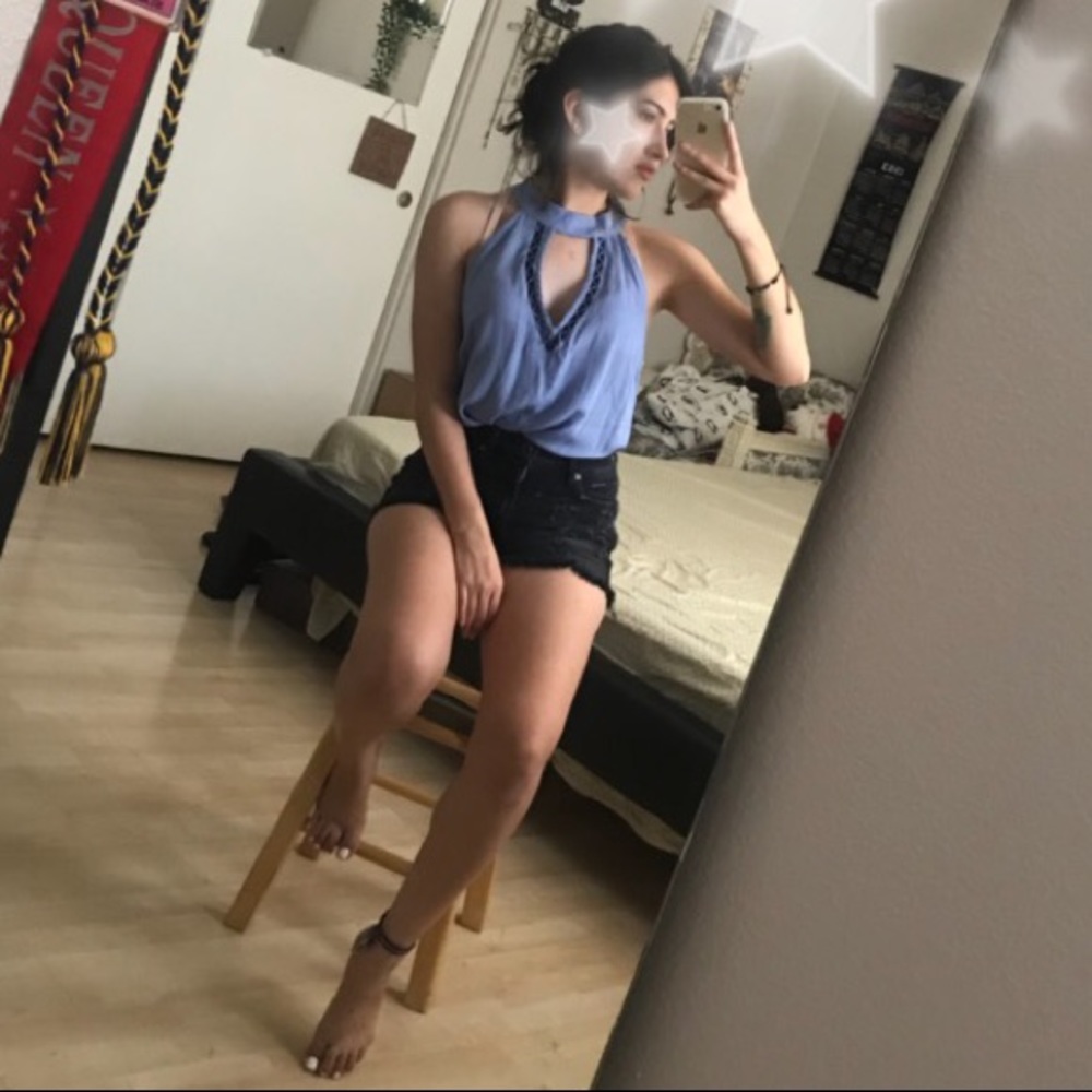 Light blue halter top
